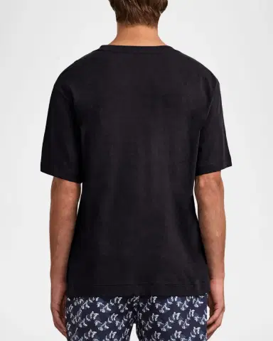 Frescobol Carioca Men's Dinis Cotton and Linen Crewneck T-Shirt | Thumbnail 3 Frescobol Carioca Men's Dinis Cotton and Linen Crewneck T-Shirt | Thumbnail 3