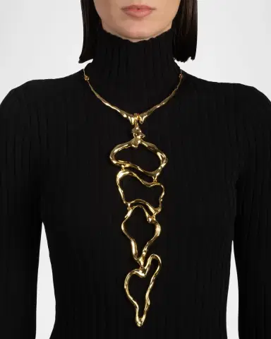 Alexis Bittar Brut Gold Cascade Collar Necklace | Thumbnail 2 Alexis Bittar Brut Gold Cascade Collar Necklace | Thumbnail 2