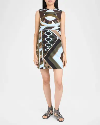 Pucci Vivara-Print Silk Twill Mini Shift Dress | Thumbnail 2