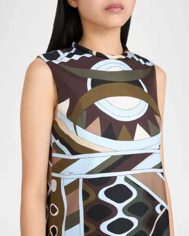 Pucci Vivara-Print Silk Twill Mini Shift Dress | Thumbnail 5