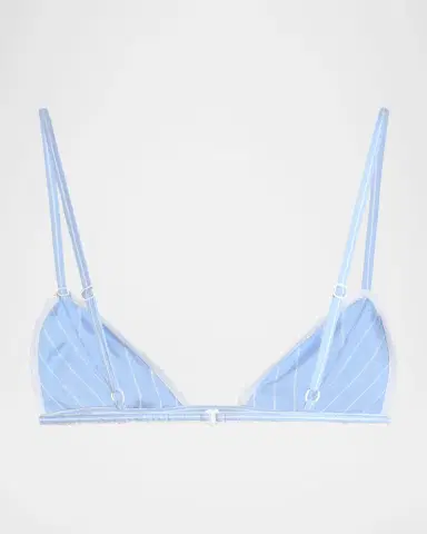 Dolce & Gabbana Striped Crystal-Embellished Poplin Bra | Thumbnail 2