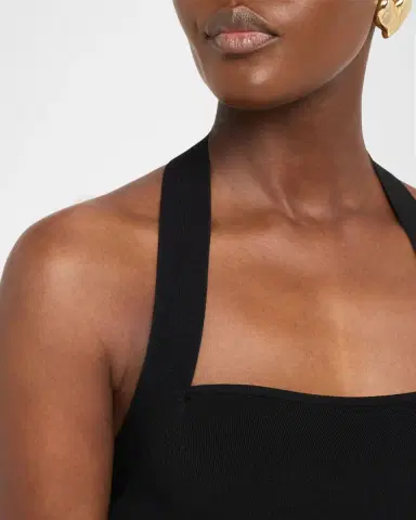 MARIA MCMANUS Semi-Sheer Pleated Halter Midi Dress | Thumbnail 5 MARIA MCMANUS Semi-Sheer Pleated Halter Midi Dress | Thumbnail 5