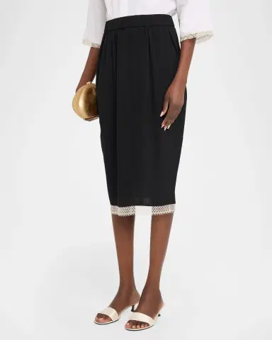 Maria McManus Lace-Trim Midi Tulip Skirt | Thumbnail 4 Maria McManus Lace-Trim Midi Tulip Skirt | Thumbnail 4