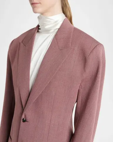 Bottega Veneta Oversized Wool-Linen Single-Breasted Jacket | Thumbnail 5 Bottega Veneta Oversized Wool-Linen Single-Breasted Jacket | Thumbnail 5