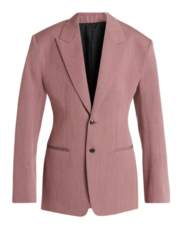 Oversized Wool-Linen Single-Breasted Jacket