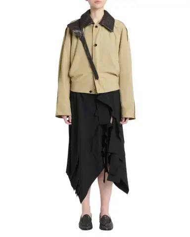 Bottega Veneta Intrecciato Collar Cotton Blouson Jacket | Thumbnail 1
