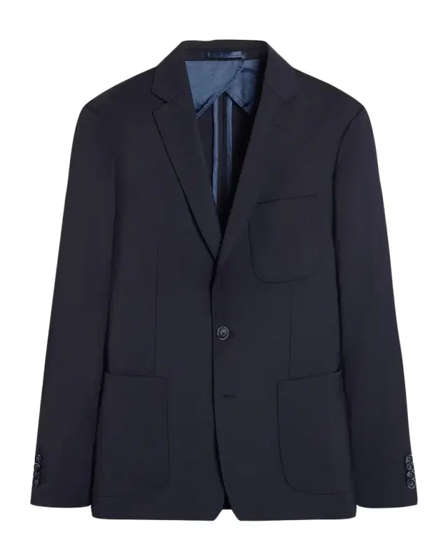 Men's Solid Wool Two-Button Blazer
