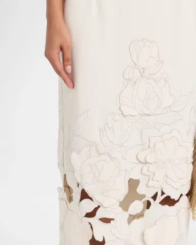 LEO LIN Rayna Strapless Floral Applique Column Maxi Dress | Thumbnail 5 LEO LIN Rayna Strapless Floral Applique Column Maxi Dress | Thumbnail 5