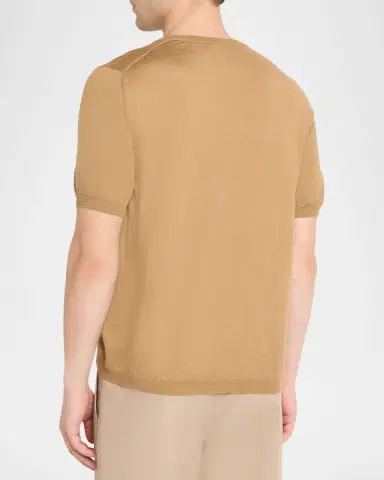 Isaia Men's Cashmere-Silk Short-Sleeve Shirt | Thumbnail 2 Isaia Men's Cashmere-Silk Short-Sleeve Shirt | Thumbnail 2