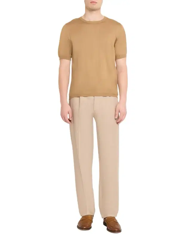Isaia Men 's Cashmere-Silk Short-Sleeve Shirt