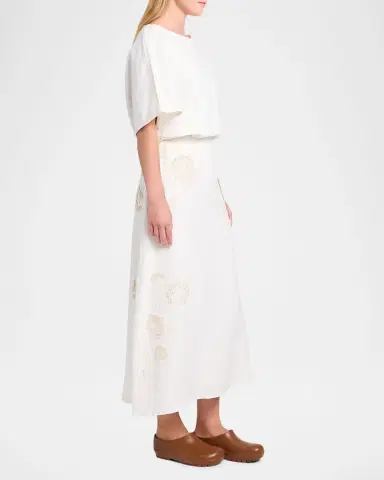 TWP The A-Line Embroidered Linen Skirt | Thumbnail 3 TWP The A-Line Embroidered Linen Skirt | Thumbnail 3