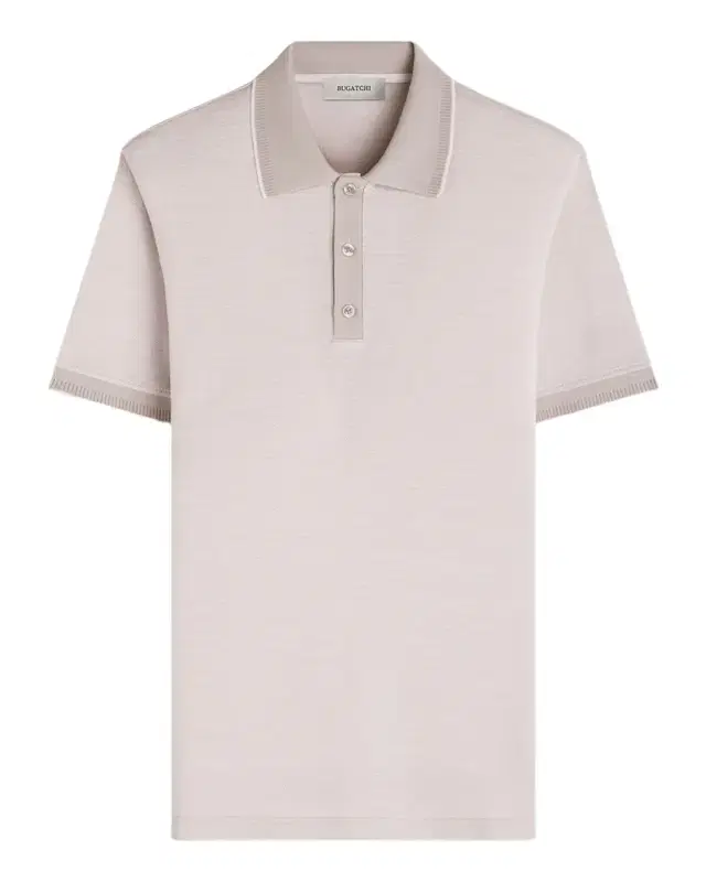 Bugatchi Men 's Three-Button Micro-Herringbone Polo Shirt