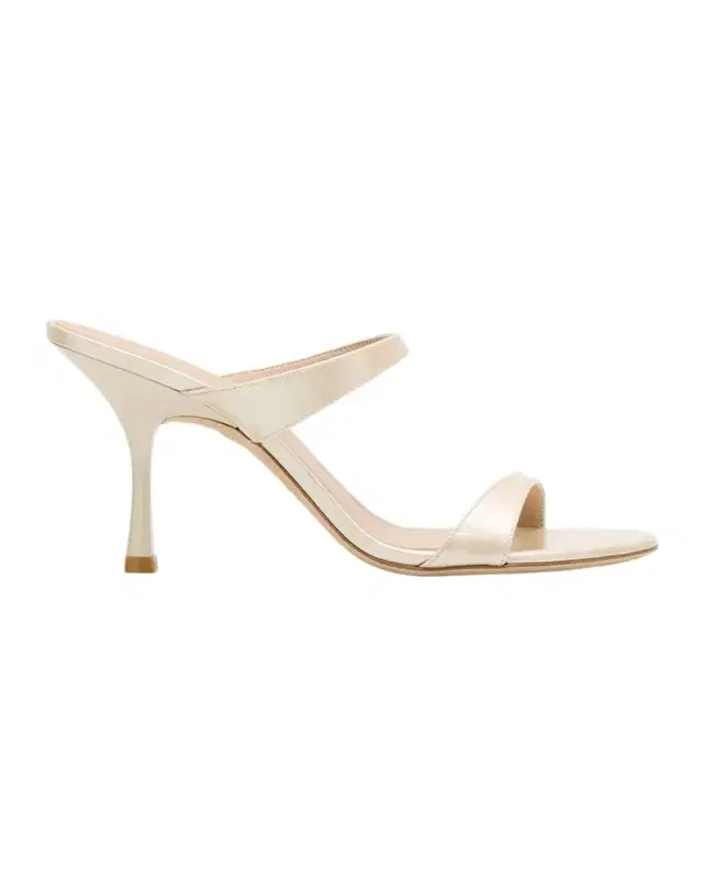 Stuart Weitzman 85mm Nudist Leather Dual-Strap Sandals