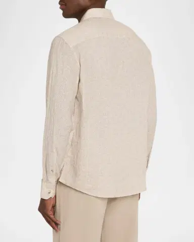 Bugatchi Men's Axel Linen Button-Down Shirt | Thumbnail 3