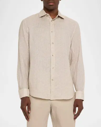 Bugatchi Men's Axel Linen Button-Down Shirt | Thumbnail 4