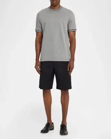 Bugatchi Men's Micro-Check Jersey Performance T-Shirt | Thumbnail 2 Bugatchi Men's Micro-Check Jersey Performance T-Shirt | Thumbnail 2