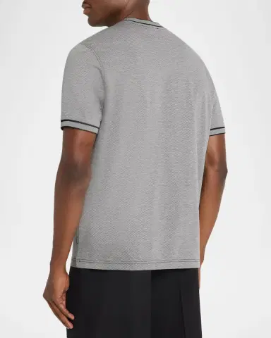 Bugatchi Men's Micro-Check Jersey Performance T-Shirt | Thumbnail 3 Bugatchi Men's Micro-Check Jersey Performance T-Shirt | Thumbnail 3