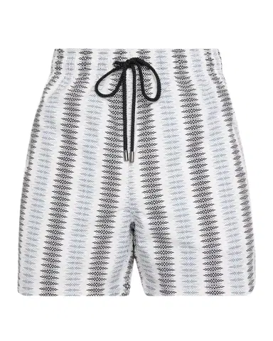 Bugatchi Men's Cruz Mid-Length Diamond Stripe Swim Trunks | Thumbnail 1 Bugatchi Men's Cruz Mid-Length Diamond Stripe Swim Trunks | Thumbnail 1