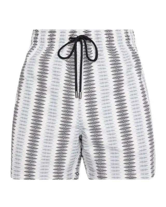 Men 's Cruz Mid-Length Diamond Stripe Swim Trunks