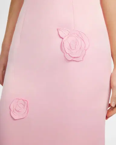 LEO LIN Rayna Strapless Floral Applique Column Gown | Thumbnail 6 LEO LIN Rayna Strapless Floral Applique Column Gown | Thumbnail 6