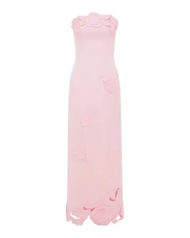 LEO LIN Rayna Strapless Floral Applique Column Gown | Thumbnail 1 LEO LIN Rayna Strapless Floral Applique Column Gown | Thumbnail 1