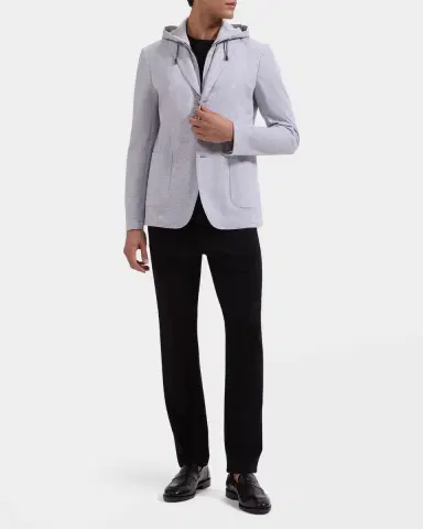 Bugatchi Men's Three-Button Blazer with Hooded Bib | Thumbnail 2 Bugatchi Men's Three-Button Blazer with Hooded Bib | Thumbnail 2