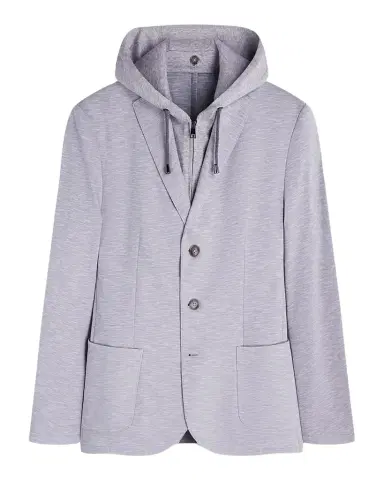 Bugatchi Men's Three-Button Blazer with Hooded Bib | Thumbnail 1 Bugatchi Men's Three-Button Blazer with Hooded Bib | Thumbnail 1