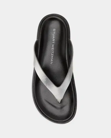 Stuart Weitzman Mary Kate Metallic Leather Thong Sandals | Thumbnail 3 Stuart Weitzman Mary Kate Metallic Leather Thong Sandals | Thumbnail 3