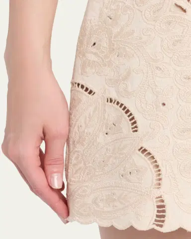Kobi Halperin Natalie Embroidered Cotton-Linen Mini Skirt | Thumbnail 11