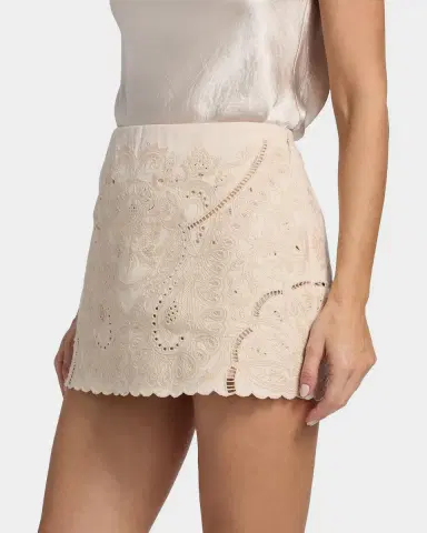 Kobi Halperin Natalie Embroidered Cotton-Linen Mini Skirt | Thumbnail 6