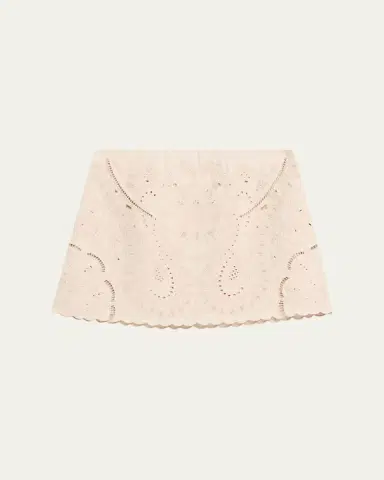 Kobi Halperin Natalie Embroidered Cotton-Linen Mini Skirt | Thumbnail 7