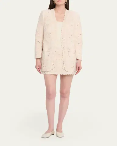 Kobi Halperin Natalie Embroidered Cotton-Linen Mini Skirt | Thumbnail 8