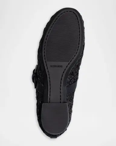 Bernardo Borden Raffia Mary Jane Ballerina Flats | Thumbnail 3 Bernardo Borden Raffia Mary Jane Ballerina Flats | Thumbnail 3