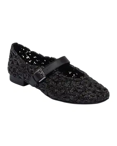 Bernardo Borden Raffia Mary Jane Ballerina Flats | Thumbnail 1 Bernardo Borden Raffia Mary Jane Ballerina Flats | Thumbnail 1