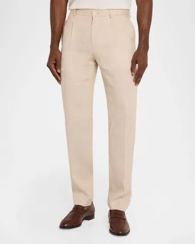 Bugatchi Men's Aerolinen Tailored Fit Pleated Pants | Thumbnail 4 Bugatchi Men's Aerolinen Tailored Fit Pleated Pants | Thumbnail 4
