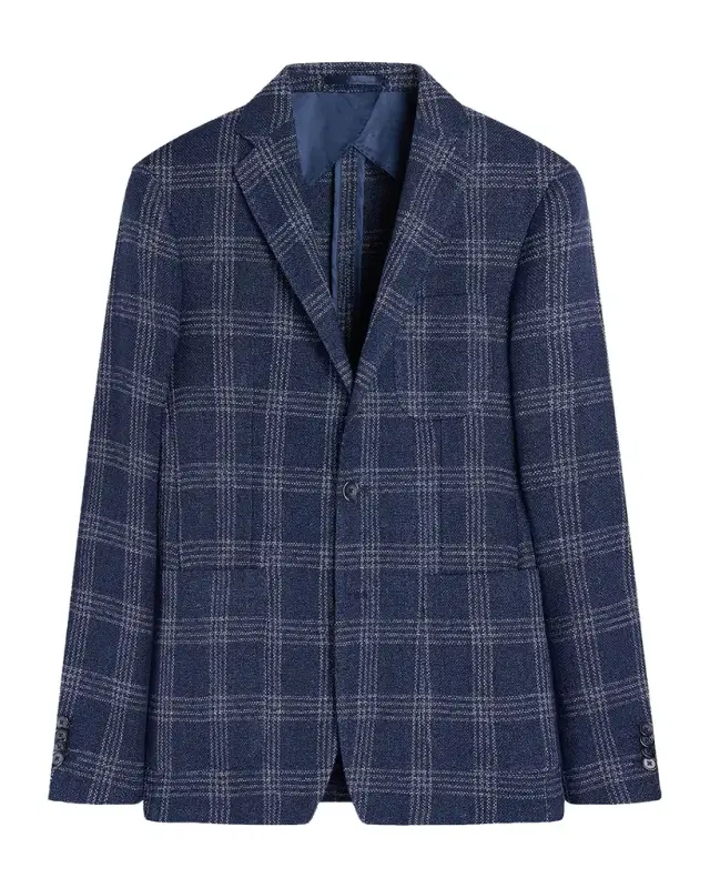 Bugatchi Men 's Windowpane Two-Button Blazer