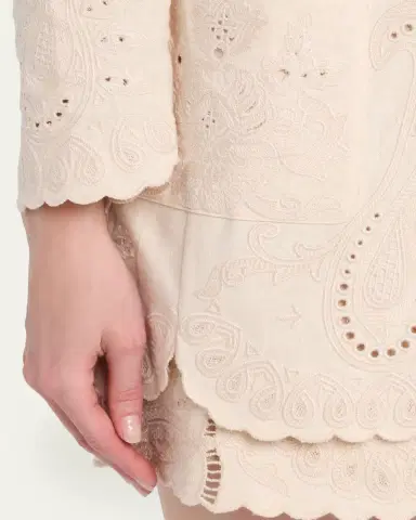 Kobi Halperin Lace Embroidered Cotton-Linen Jacket | Thumbnail 5 Kobi Halperin Lace Embroidered Cotton-Linen Jacket | Thumbnail 5