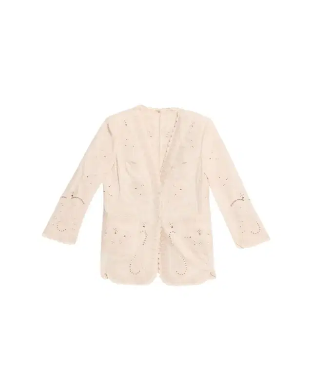 Lace Embroidered Cotton-Linen Jacket