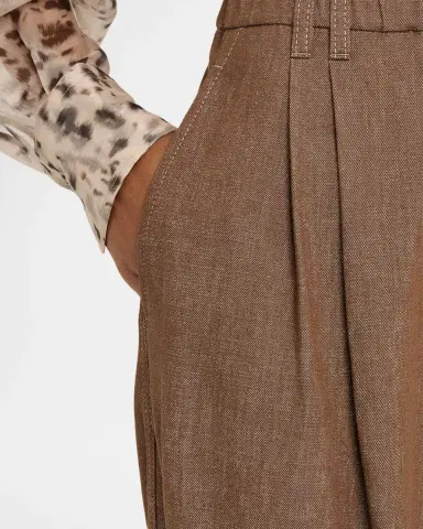 Brunello Cucinelli Sparkling Denim Pleated Straight-Leg Trousers | Thumbnail 4 Brunello Cucinelli Sparkling Denim Pleated Straight-Leg Trousers | Thumbnail 4
