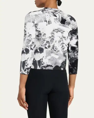 McQueen Floral Jacquard Crewneck Cardigan | Thumbnail 3