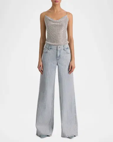 Alice + Olivia Harmon Crystal Chainmail Slip Tank Top | Thumbnail 2 Alice + Olivia Harmon Crystal Chainmail Slip Tank Top | Thumbnail 2