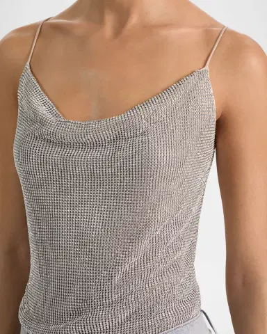 Alice + Olivia Harmon Crystal Chainmail Slip Tank Top | Thumbnail 5 Alice + Olivia Harmon Crystal Chainmail Slip Tank Top | Thumbnail 5