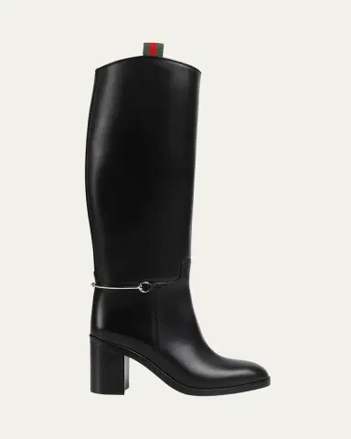 Gucci Marot Leather Charlotte Knee-High Boots | Thumbnail 2