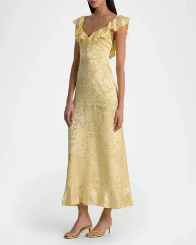 ALICE + OLIVIA Gemma Ruffled Floral Maxi Dress | Thumbnail 3 ALICE + OLIVIA Gemma Ruffled Floral Maxi Dress | Thumbnail 3