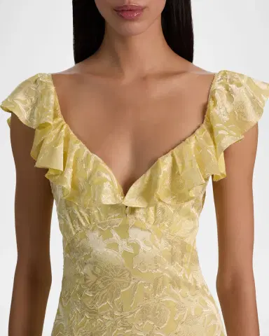 ALICE + OLIVIA Gemma Ruffled Floral Maxi Dress | Thumbnail 4 ALICE + OLIVIA Gemma Ruffled Floral Maxi Dress | Thumbnail 4