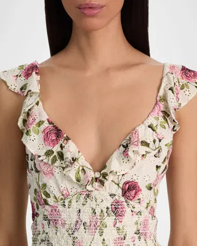 ALICE + OLIVIA Gemma Embroidered Floral Romper | Thumbnail 5 ALICE + OLIVIA Gemma Embroidered Floral Romper | Thumbnail 5