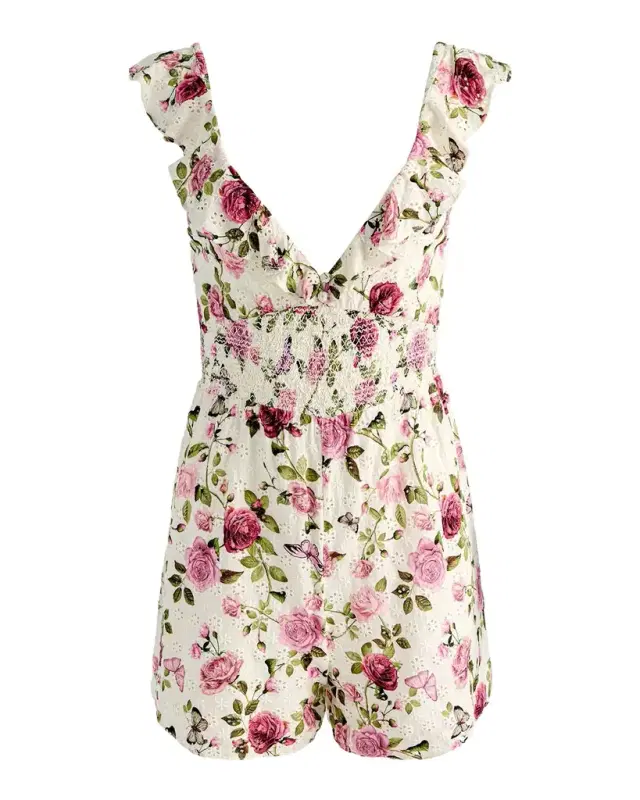 Gemma Embroidered Floral Romper
