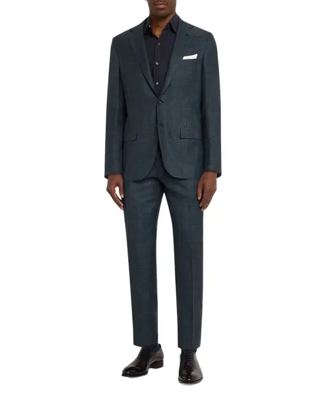 Kiton Men 's Tonal Plaid Cashmere Two-Piece Suit