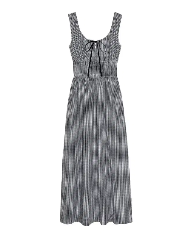 Jordie Gingham A-Line Midi Dress
