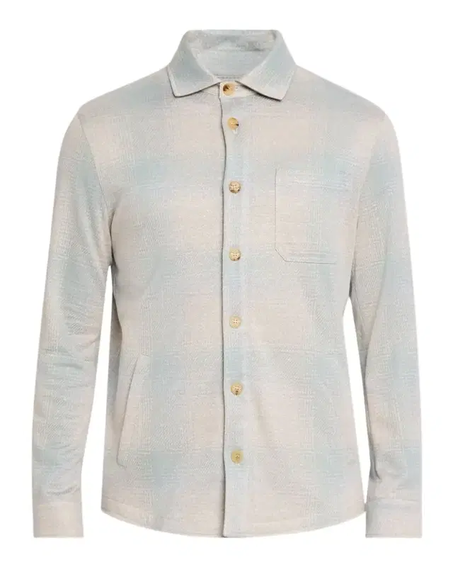 Men 's Cotton-Linen Seersucker Overshirt